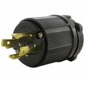 Ac Works NEMA L15-30P 3-Phase 30A 250V 4-Prong Locking Male Plug with UL, C-UL Approval in Black ASL1530P-BK